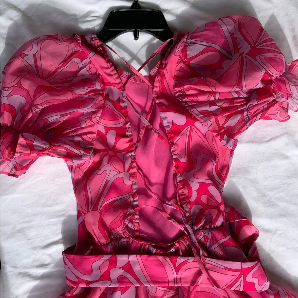 Show Me Your MuMu Pink Floral Kids Dress - Picture 5 of 9